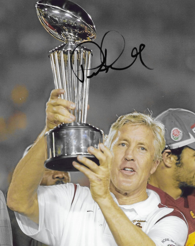 Pete Carroll Signed USC Trojans Football 8x10 Photo COA Proof Autographed..