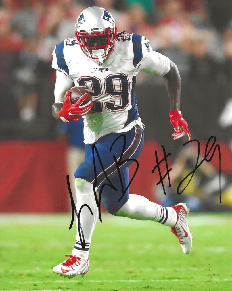 LeGarrette Blount signed New England Patriots football 8x10 photo Proof COA autographed