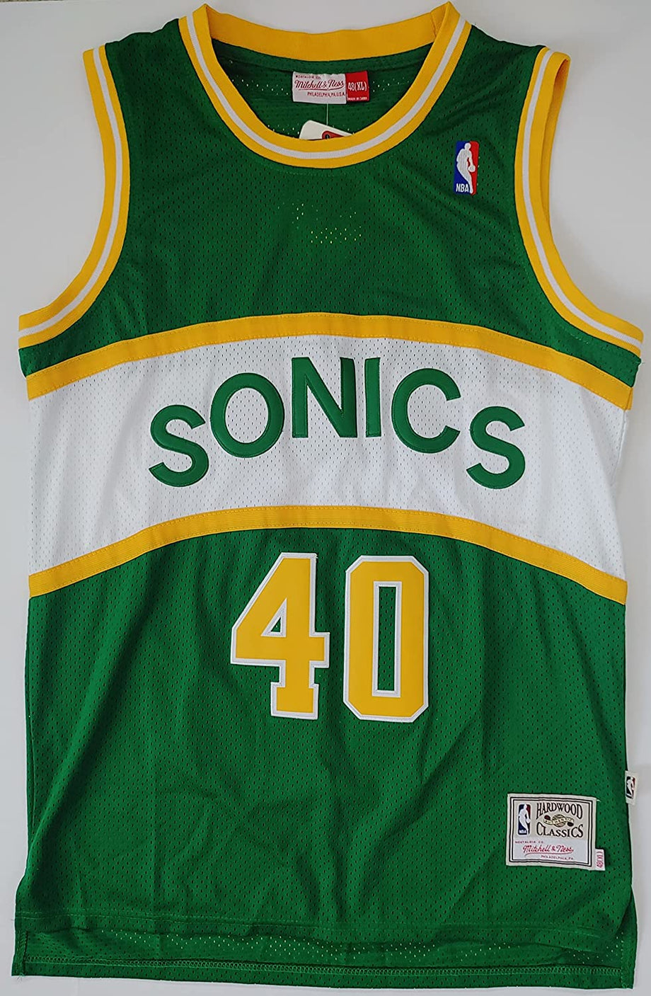 Basketball Jersey T shirt Seattle Sonics Shawn Kemp 40 NBA