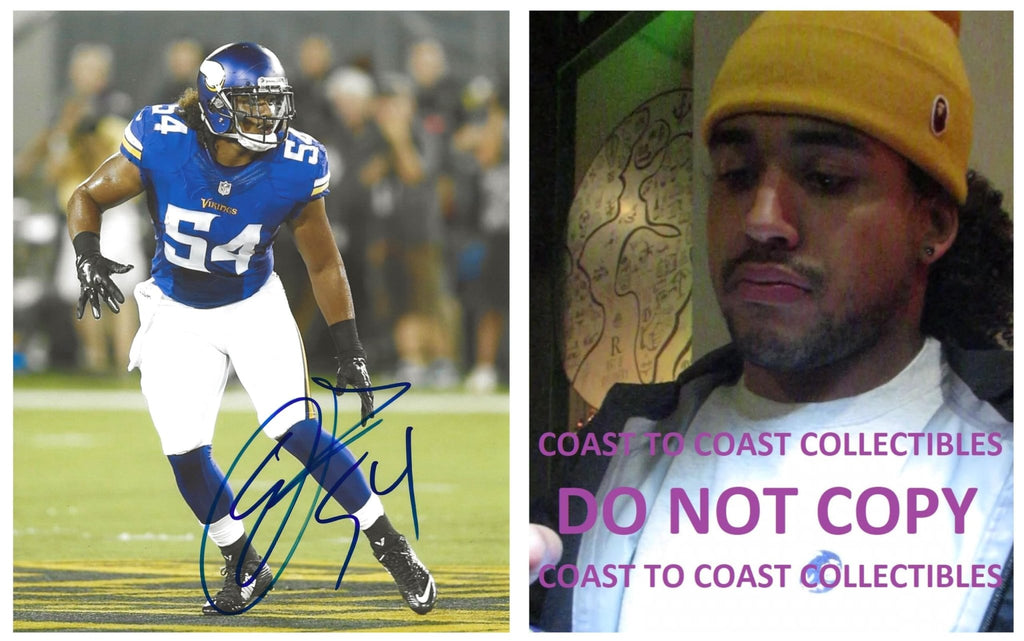 Eric Kendricks signed Minnesota Vikings football 8x10 photo Proof COA autographed.