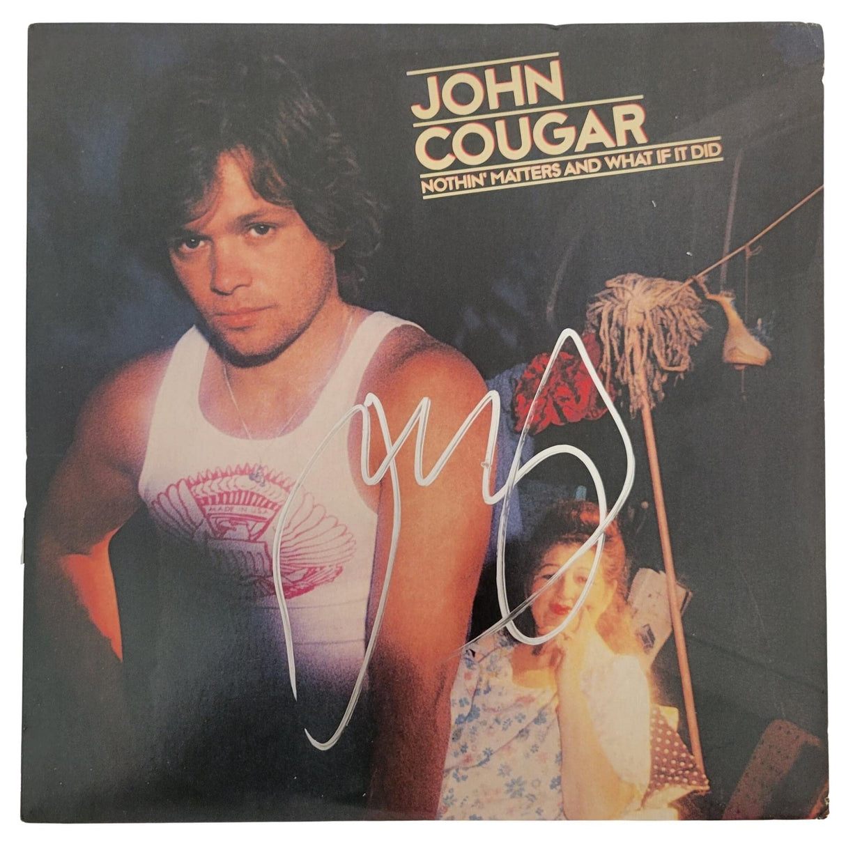 John Cougar Mellencamp signed Nothin Matters and What if it Did album vinyl record COA proof autograph STAR.