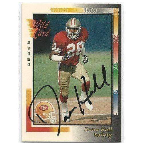 1992, Dana Hall, San Francisco 49ers, Signed, Autographed, Wild Football Card, Card # 369,