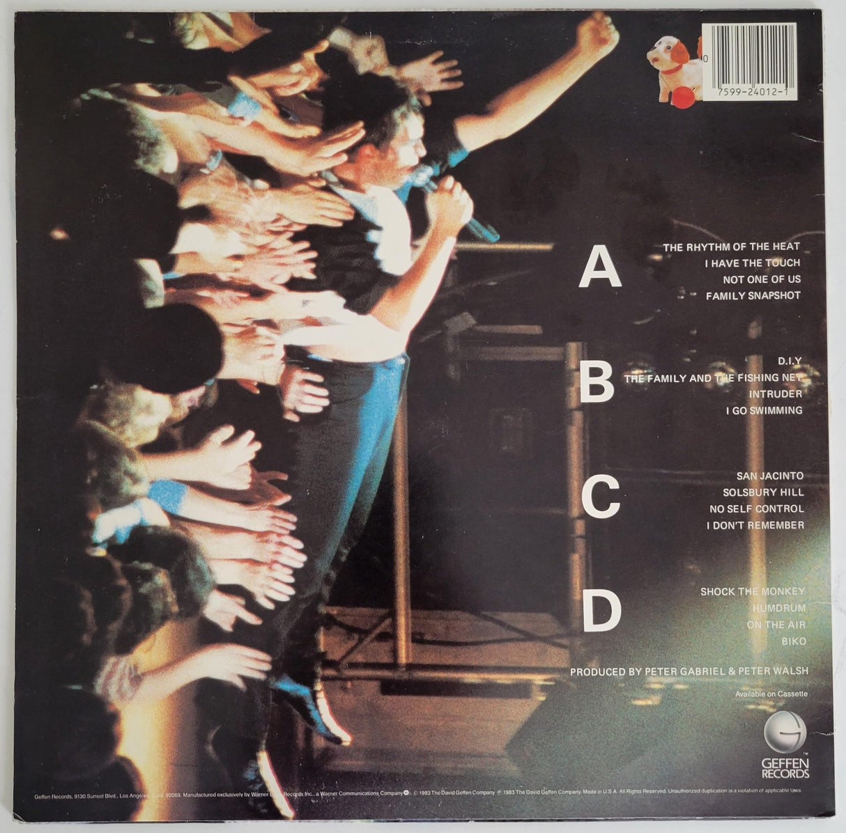 Peter Gabriel Signed Plays Live Album exact Proof COA Autographed Vinyl Record