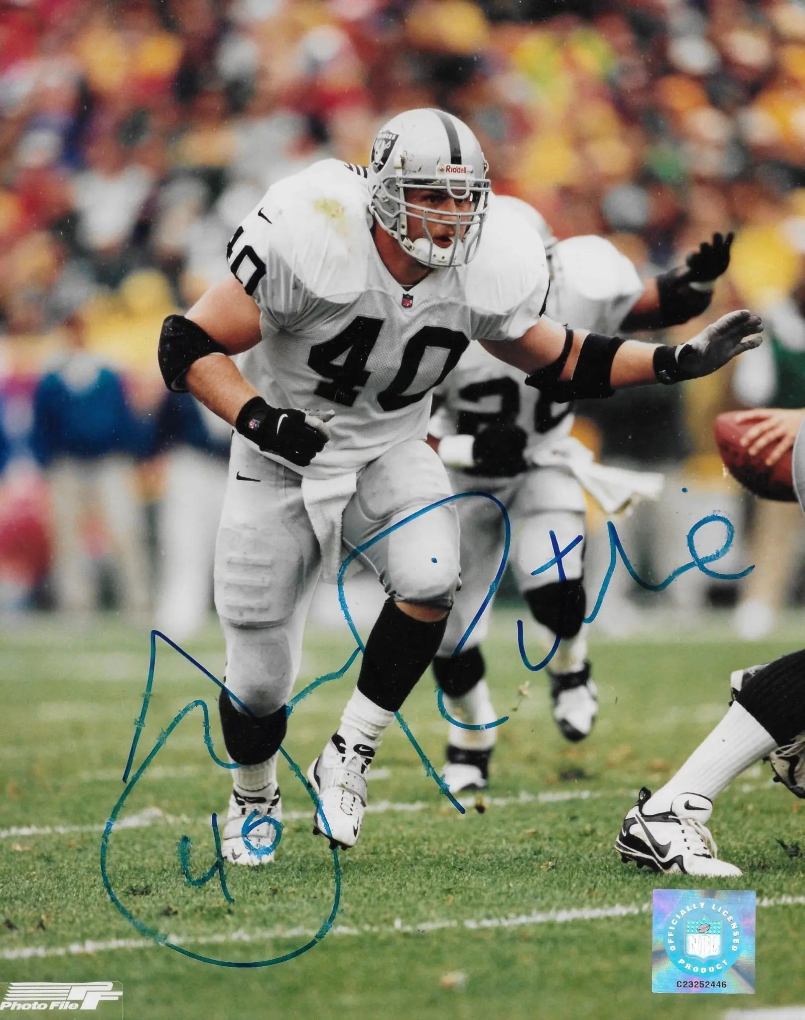 Jon Ritchie signed Oakland Raiders football 8x10 photo COA autographed