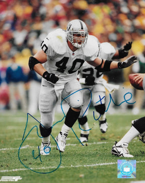 Jon Ritchie signed Oakland Raiders football 8x10 photo COA autographed