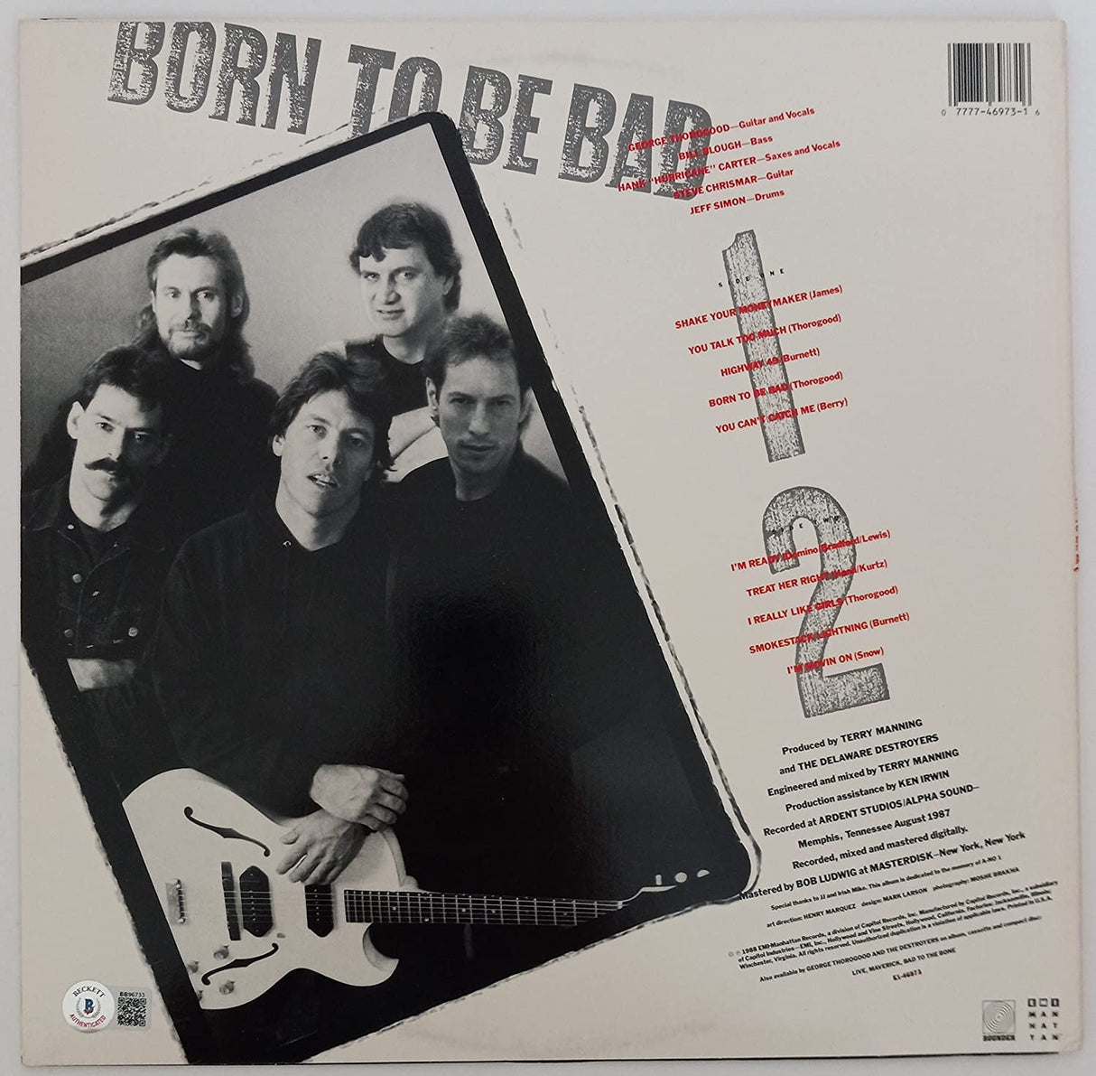 George Thorogood signed autographed Born to be Bad album vinyl proof Beckett COA star