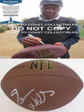 Everson Walls Cowboys New York Giants signed football proof Beckett COA