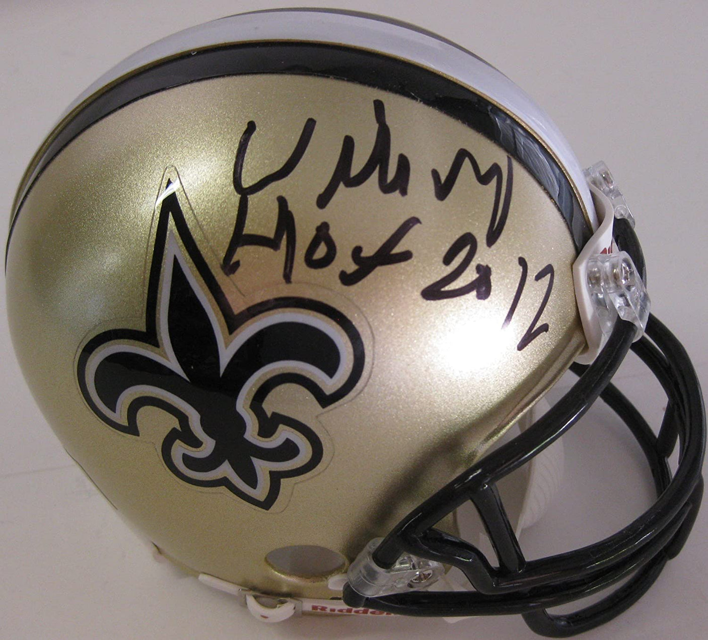 Willie Roaf signed autographed New Orleans Saints mini football helmet proof Beckett COA