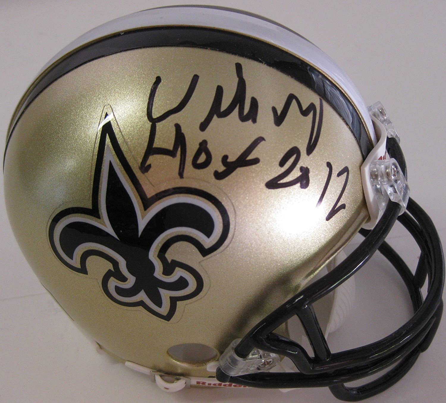 Willie Roaf signed autographed New Orleans Saints mini football helmet proof Beckett COA