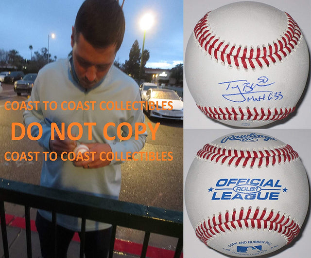 Ty Blach Baltimore Orioles SF Giants signed autographed baseball COA Proof