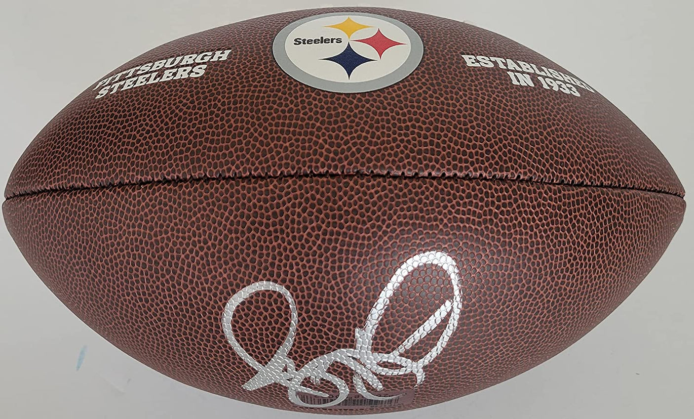 Jerome Bettis signed Pittsburgh Steelers logo football proof Beckett COA autographed