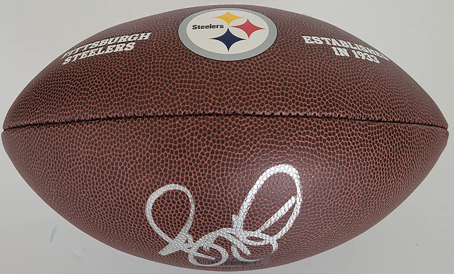 Jerome Bettis signed Pittsburgh Steelers logo football proof Beckett COA autographed