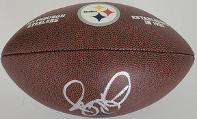 Jerome Bettis signed Pittsburgh Steelers logo football proof Beckett COA autographed