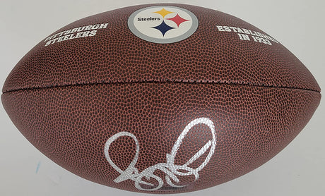 Jerome Bettis signed Pittsburgh Steelers logo football proof Beckett COA autographed