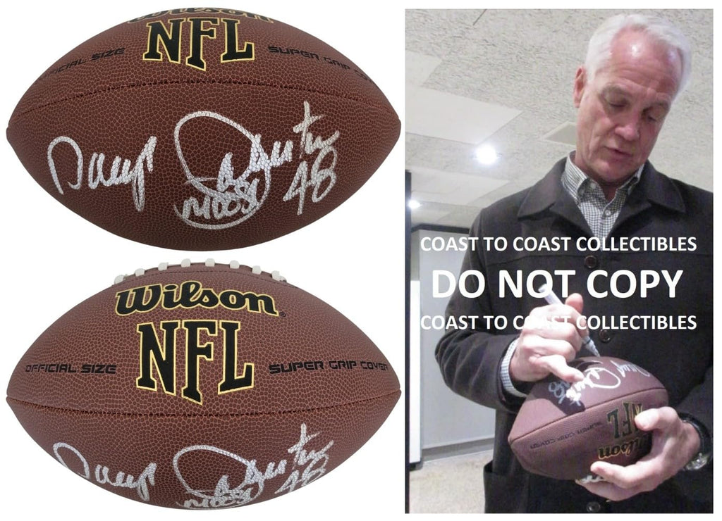 Daryl Johnston Dallas Cowboys signed NFL football proof COA autographed Moose