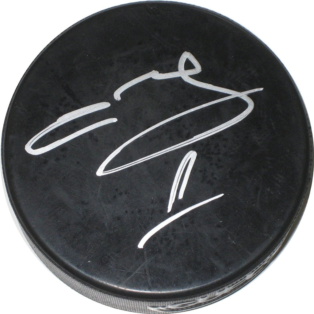 Semyon Varlamov Islanders, Capitals signed, autographed Hockey Puck, COA proof