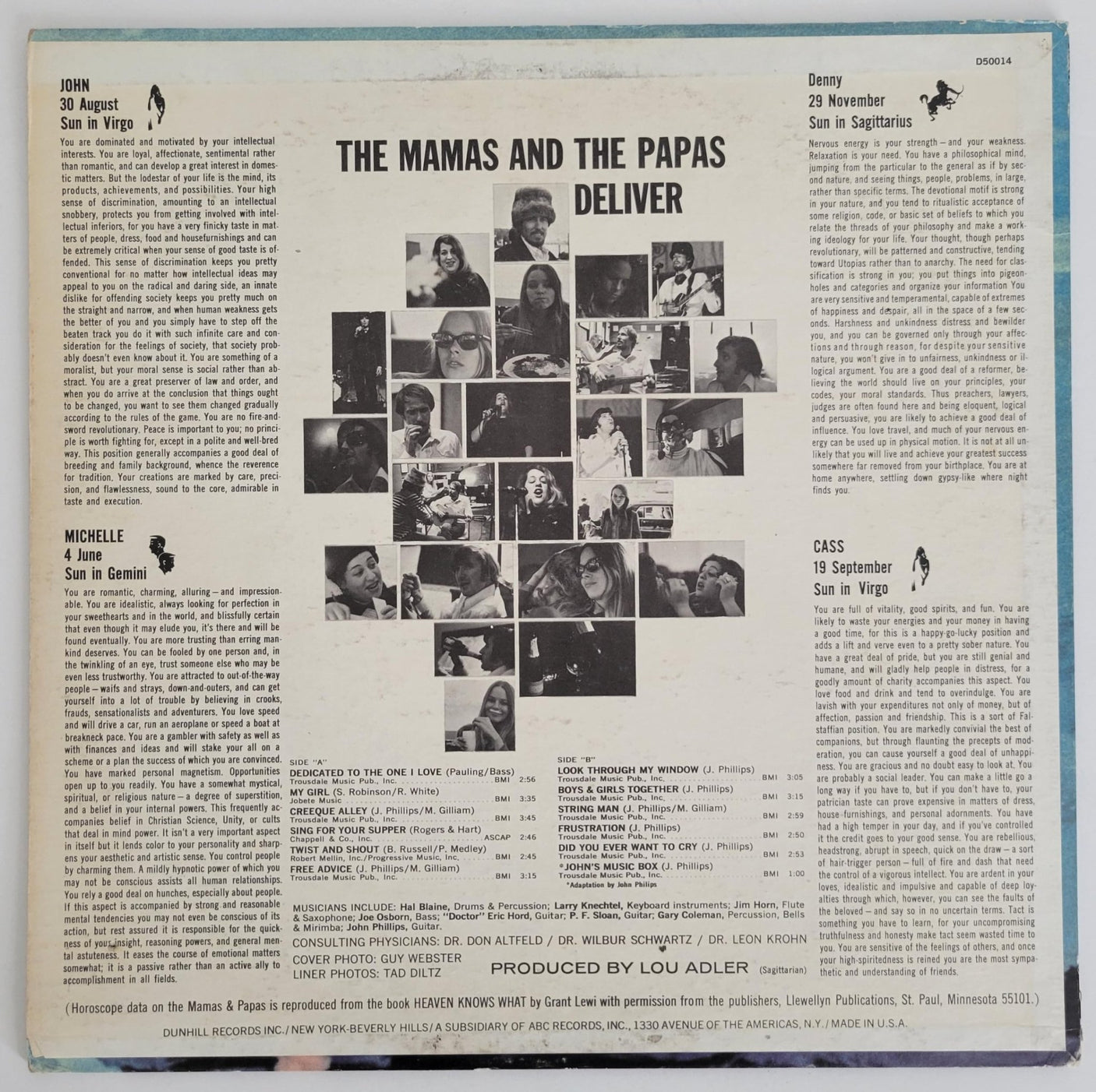 Michelle Phillips Signed Mamas and the Papas Deliver Album COA Proof Autographed Vinyl STAR VERY RARE