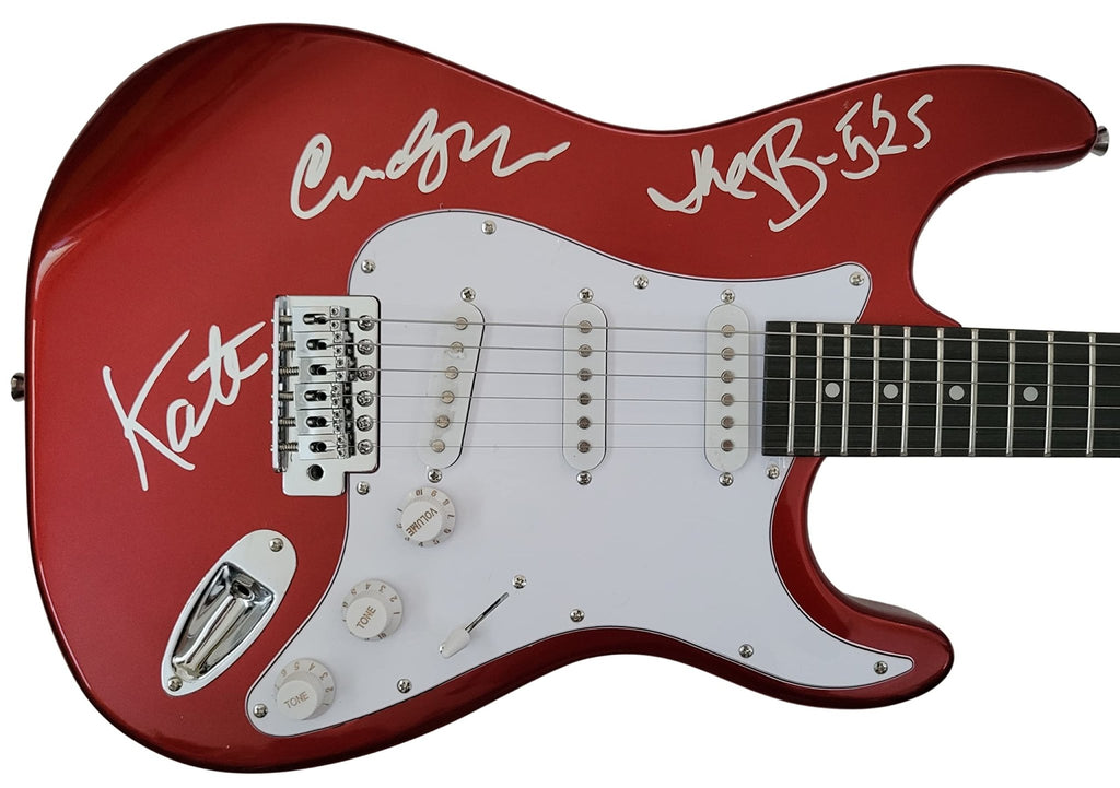 The B-52's Kate Pierson Cindy Wilson signed full size Electric guitar proof COA star