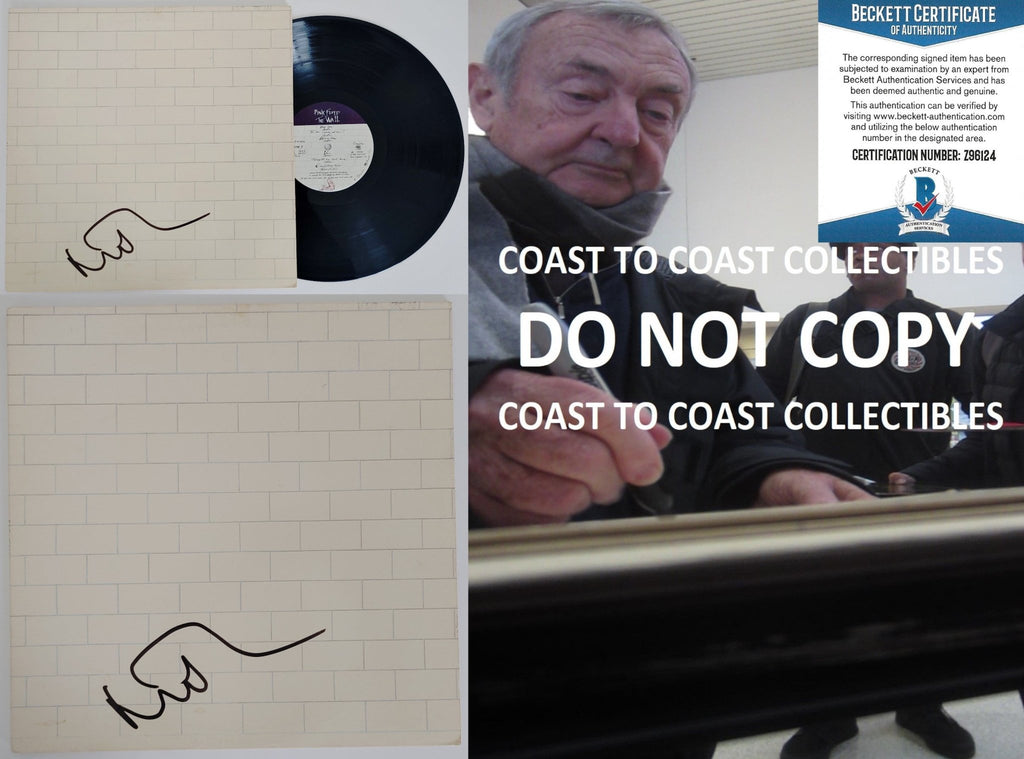 Nick Mason autographed Pink Floyd The Wall album record exact proof Beckett COA STAR