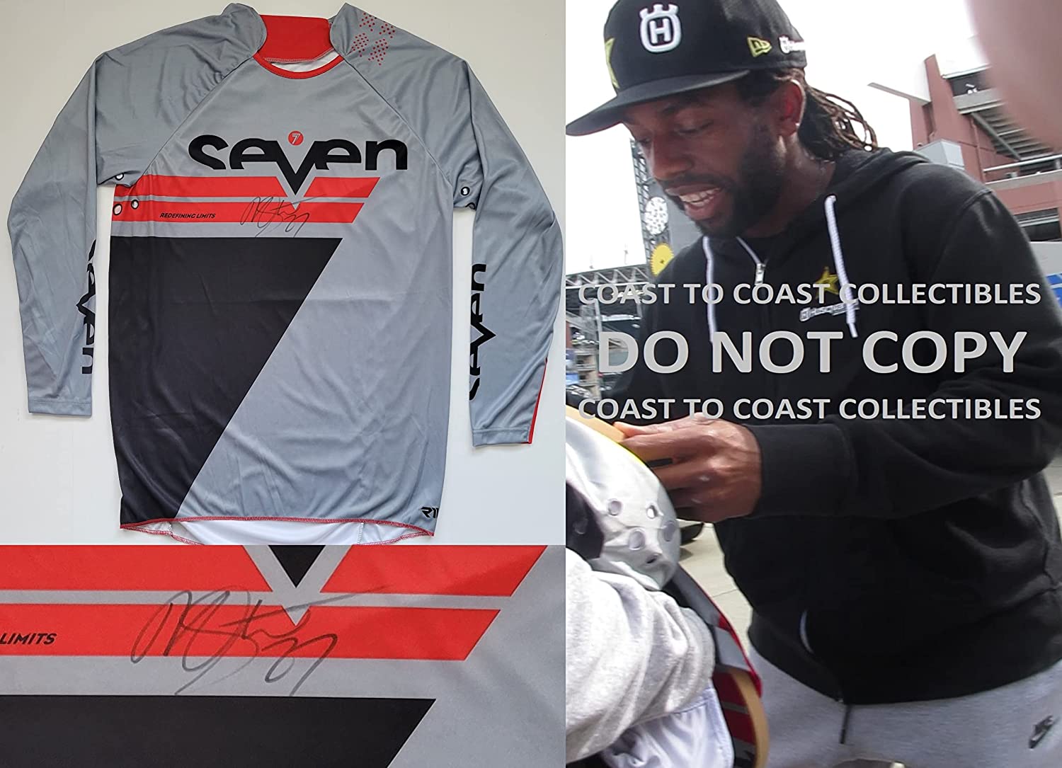 Malcolm Stewart Supercross Motocross signed Seven Jersey proof COA autographed.