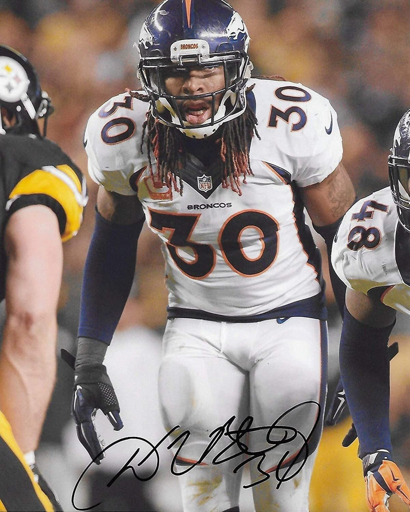 David Bruton Denver Broncos signed, autographed 8x10 photo, proof COA