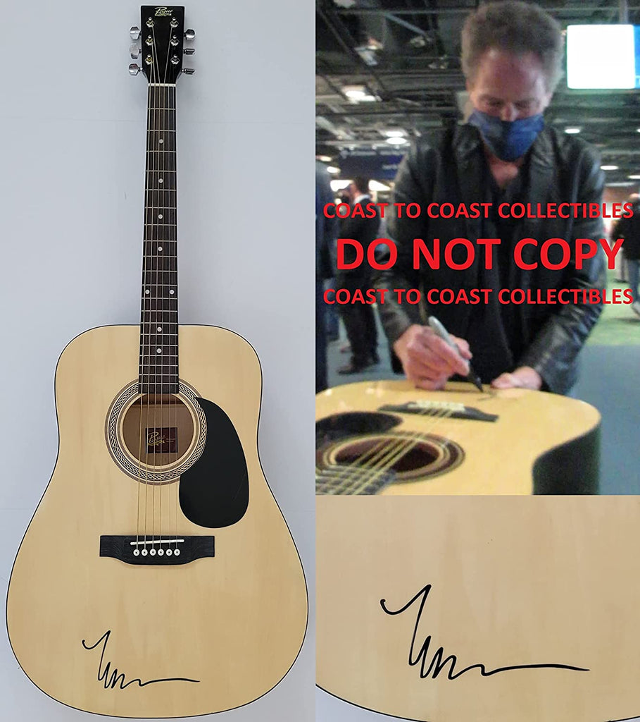 Lindsey Buckingham Fleetwood Mac signed acoustic guitar Proof COA autographed star