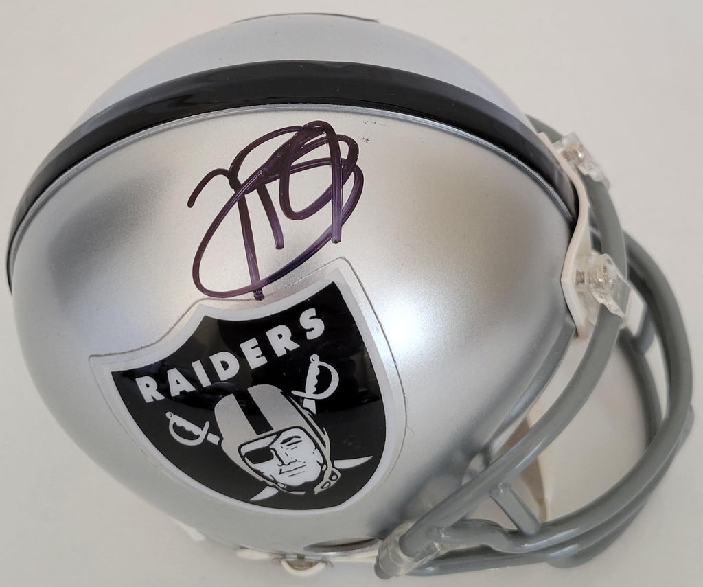 Tim Brown signed Oakland Raiders football mini helmet proof COA autographed