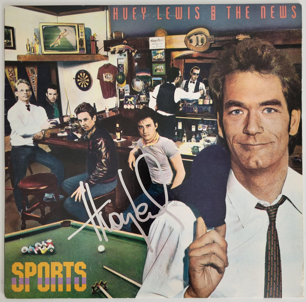 Huey Lewis signed Sports album COA exact proof autographed Vinyl Record STAR