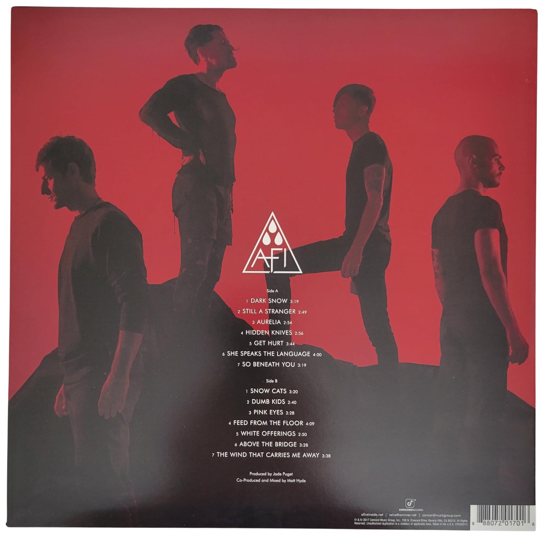 Jade Puget Signed AFI The Blood Album Exact Proof COA Autographed Vinyl Record