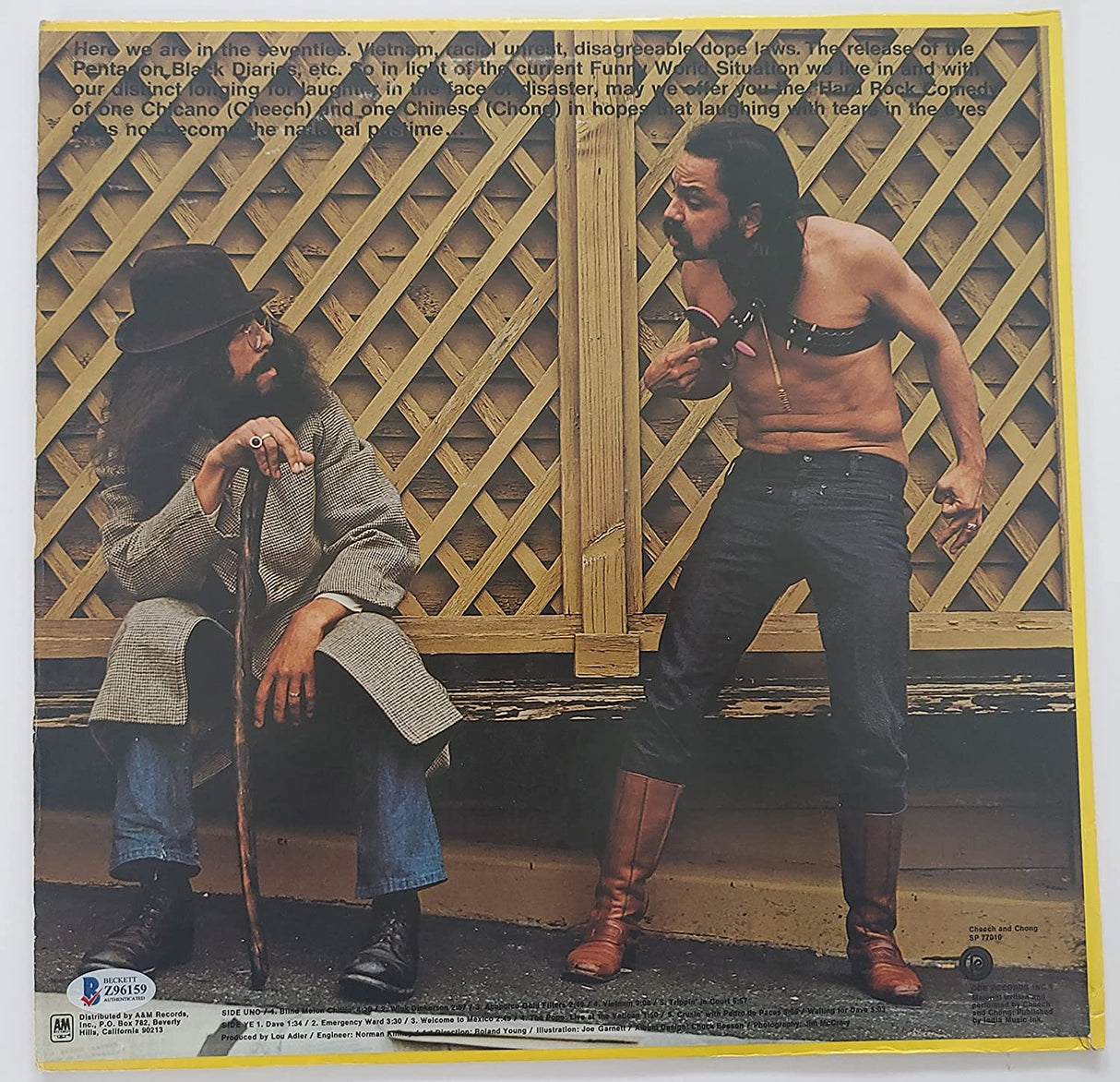 Cheech and Chong signed Wedding vinyl Record album proof Beckett COA autograph STAR