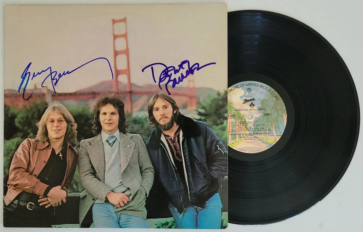 Dewey Bunnell Gerry Beckley signed America Hearts album vinyl record COA proof STAR