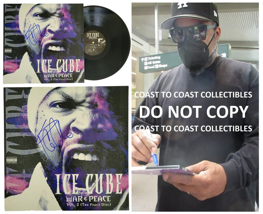 Ice Cube Signed War & Peace Vol. 1 Vinyl Record Album Cover (Beckett COA)