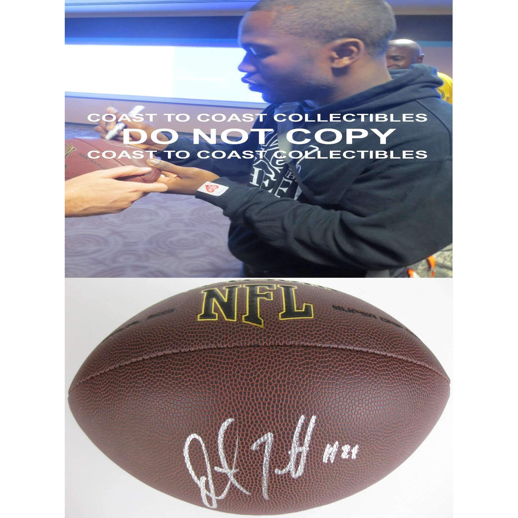 Justin Forsett Baltimore Ravens, Seahawks, Signed, Autographed, NFL Football, a COA with the Proof Photo of Justin Signing Will Be Included