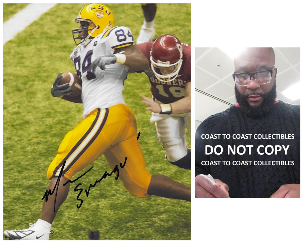 Marcus Spears LSU Tigers coach signed football 8x10 photo Proof COA autographed
