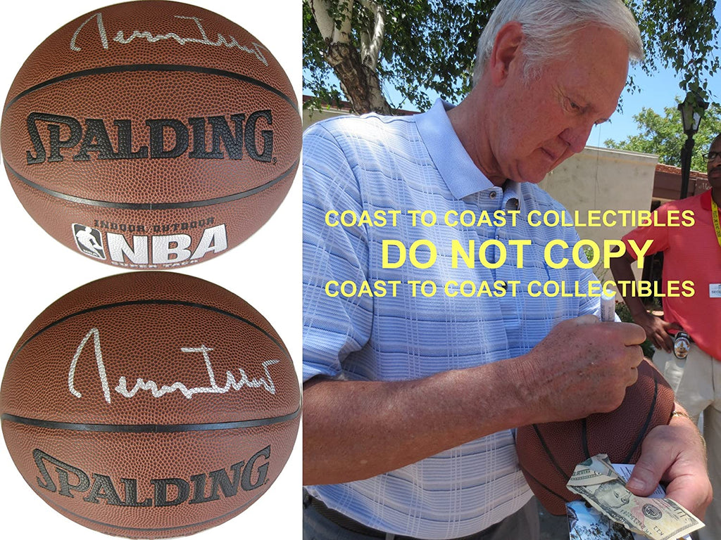 Jerry West Los Angeles Lakers signed autographed NBA basketball COA exact proof