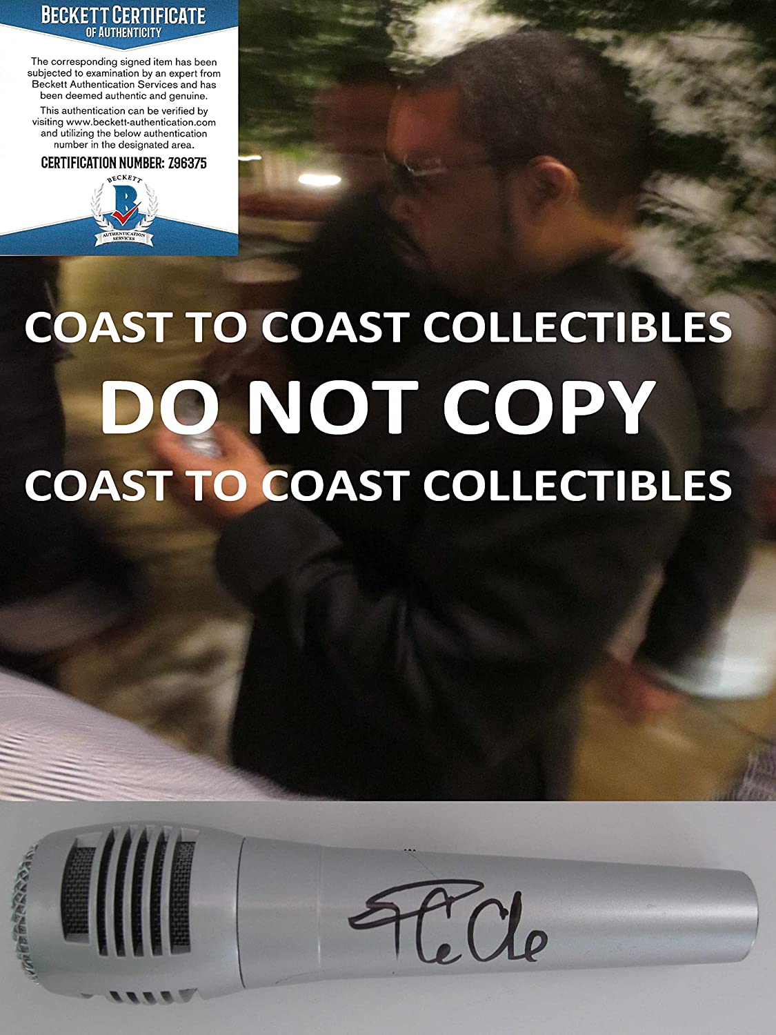 Ice Cube NWA rapper signed Microphone proof Beckett COA autographed Mic STAR