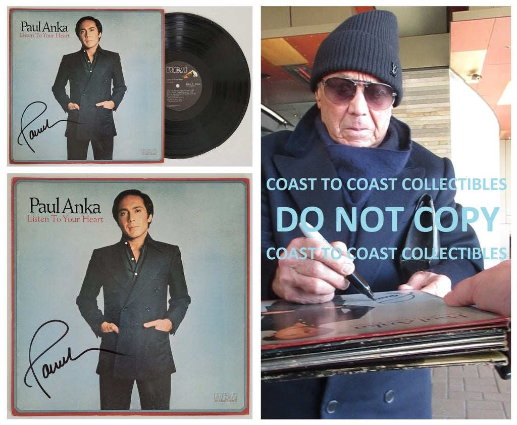 Paul Anka signed Listen To Your Heart album vinyl record COA proof autographed STAR