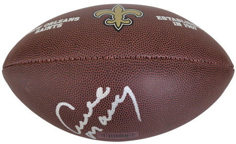 Archie Manning signed New Orleans Saints Logo football proof COA autographed