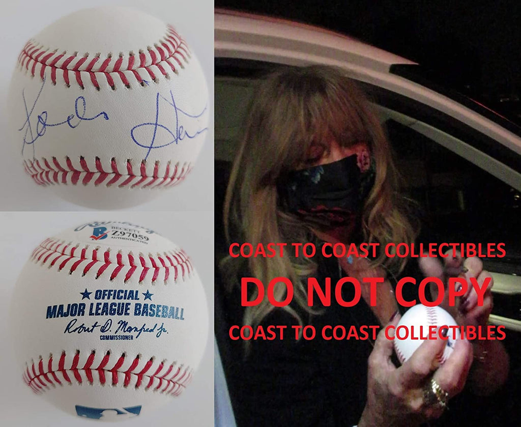 Goldie Hawn Overboard actress autographed MLB baseball COA exact proof Beckett Star
