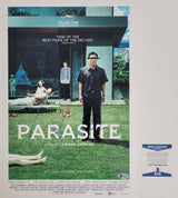Bong Joon Ho Signed Parasit Moving Poster 12x18 Photo Proof COA STAR