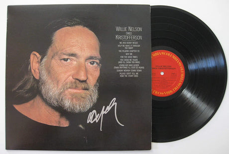 Willie Nelson signed sings Kristofferson album vinyl record proof Beckett COA STAR
