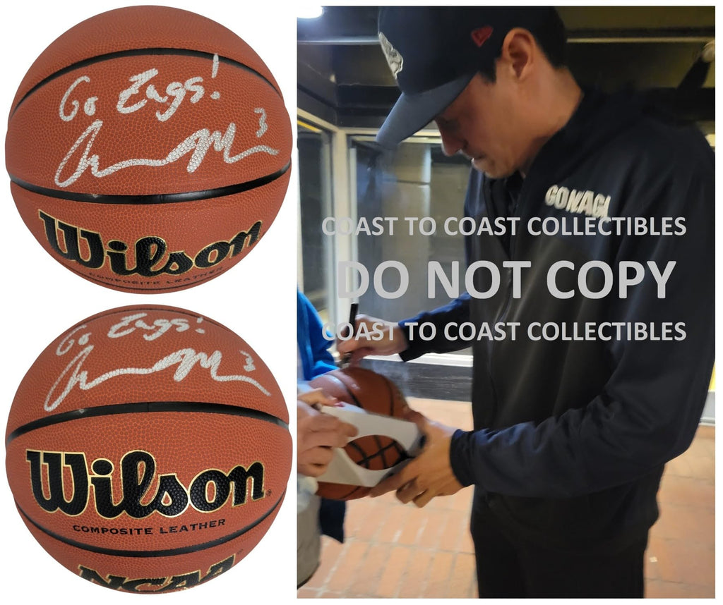 Adam Morrison Signed Basketball COA Proof Autographed Gonzaga Bulldogs