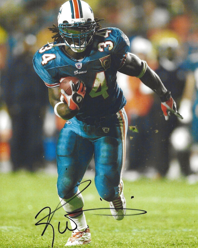Ricky Williams signed Miami Dolphins football 8x10 photo COA proof autographed,