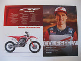 Cole Seely, supercross, motocross, signed, autographed, Honda 13x19 Poster, COA