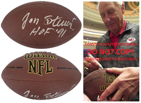 Jan Stenerud Signed Football Proof COA Autographed Kansas City Chiefs Packers