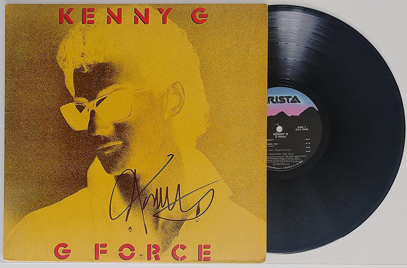 Kenny G Saxophonist signed autographed G Force album vinyl proof Beckett COA STAR