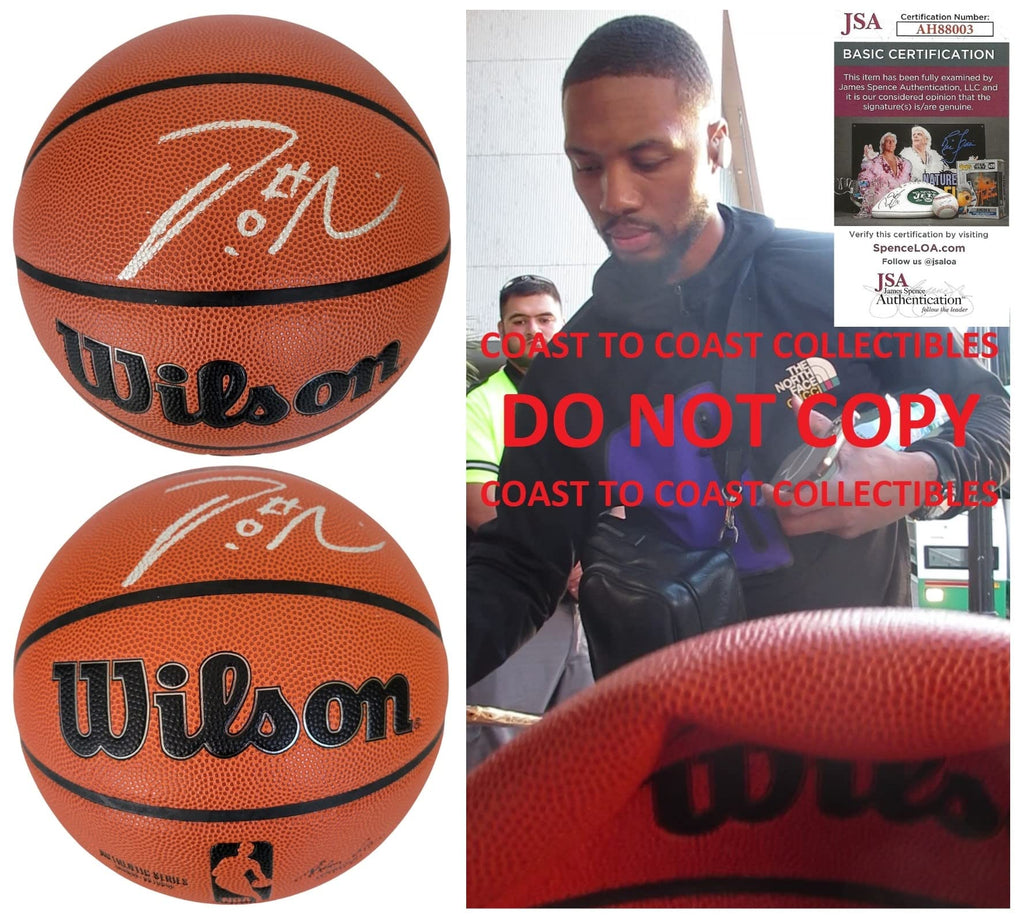Damian Lillard Portland Trail blazers signed NBA basketball COA proof autographed