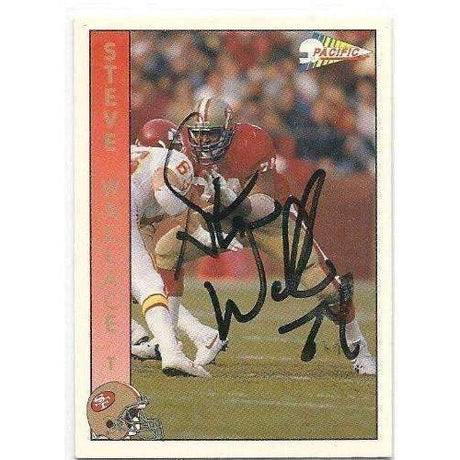 1992, Steve Wallace, San Francisco 49ers, Signed, Autographed, Pacific Football Card, Card # 285,