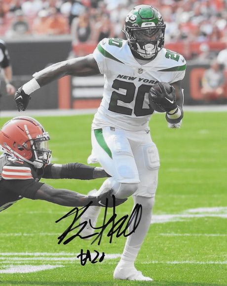 Breece Hall signed New York Jets 8x10 football photo COA Proof autographed.