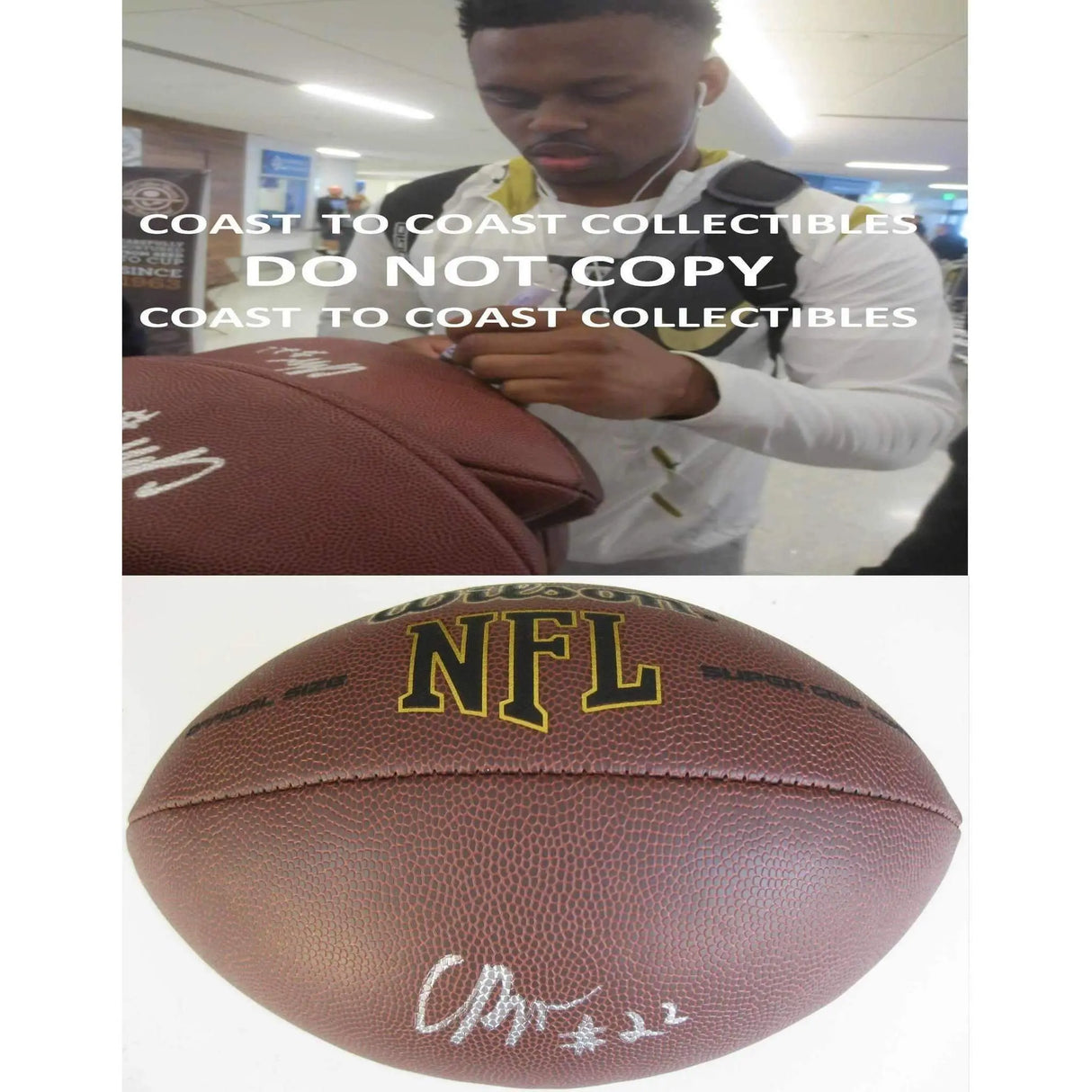 CJ Prosisie Seattle Seahawks, Notre Dame, Signed, Autographed, NFL Football, a COA with the Proof Photo of CJ Signing Will Be Included with the Ball